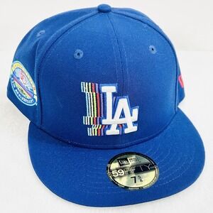 New Era‎ Los Angeles Dodgers Rainbow Stadium 59FIFTY Fitted Hat Cap 7 5/8 Blue